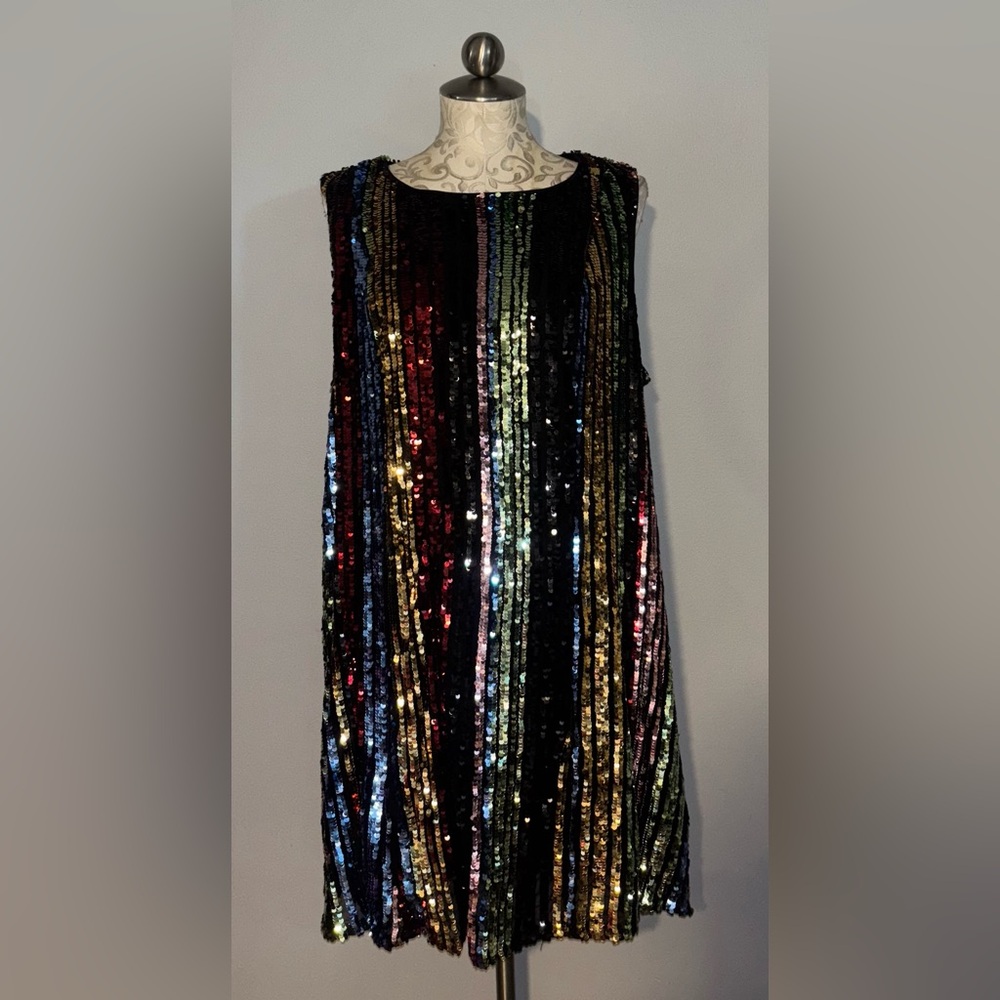Torrid rainbow sequin trapeze Dress Size 2.  #47
